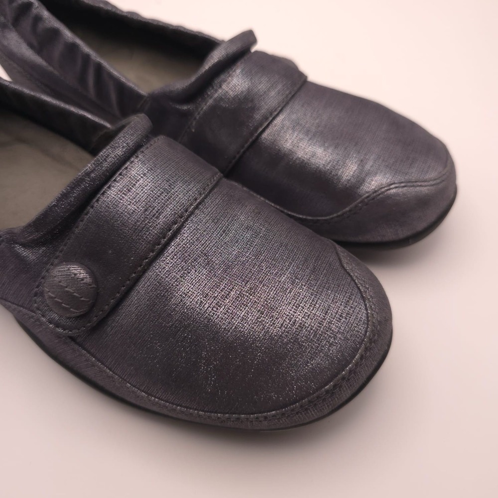 Dansko Women's Carol Shoes Size 39 Boat Pewter Shimmer Suede Loafer LEATHER - Picture 9 of 11